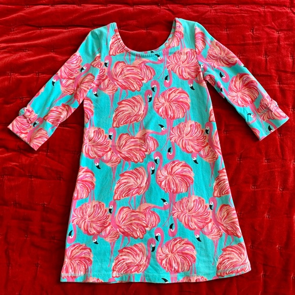 Lilly Pulitzer flamingo Girls Dress L 8/10 - Picture 1 of 6